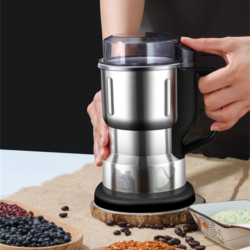 Stainless Steel Blade Coffee Nut Grinder Electric Spices Grinding Machine with Portable Handle Kitchen Accessories