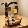 Whimsical Boo Theme Party Decor Halloween Ghost Reading Book Lamp, Cute Figurine Night Light with Book, Small Mantelpiece Statue 3D Resin Tabletop