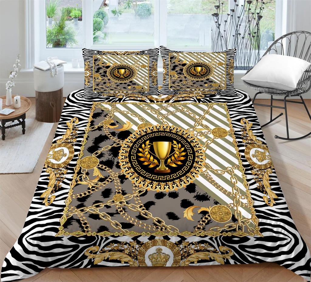 3D Digital Printed Bedding Set, Luxurious Home Duvet and Pillowcase, 2/3 Pieces of Microfiber Fabric for Home Decoration