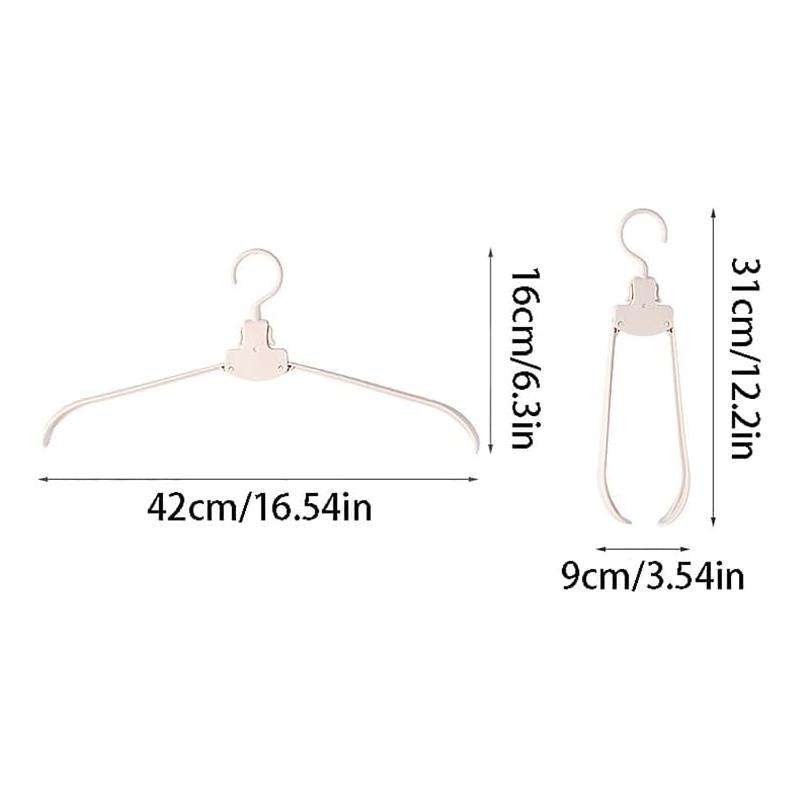 1Pc Foldable Plastic Clothes Hangers Foldable Design Clothes Drying Racks Magic Anti-Stretch One-Touch Space-Saving Holders
