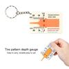 4Pcs Plastic Tire Tread Depth Gauge Plastic Portable Measuring Tread Depth Gauge Digital for Motorcycle Vehicle Car 0-20 Mm