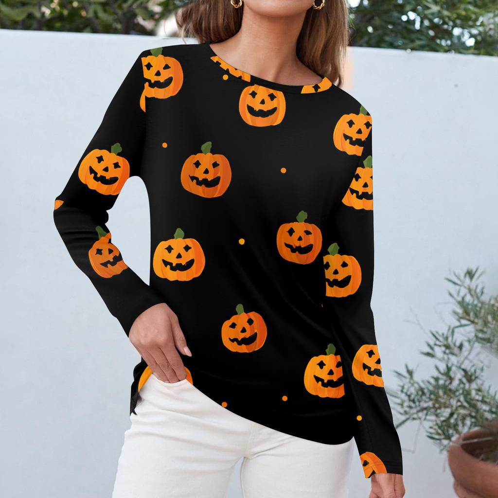 Women's Daily Casual Long-sleeved Printed O-neck Top