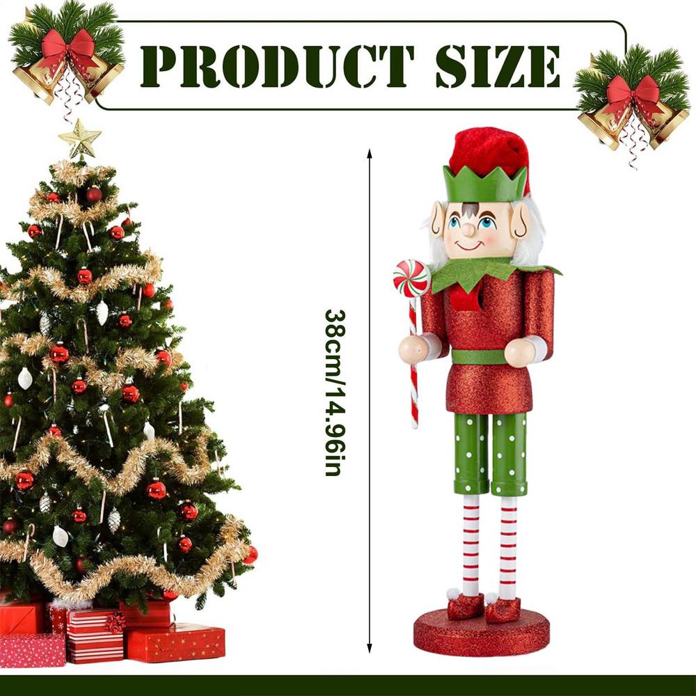 

Nutcrackers Figures Nutcracker Christmas Decor 14.96in Wooden Figurine for Fireplace Child Dining Table Festival Party Holiday
