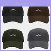 Spring Outdoor Cap With Embroidered Mountain Peaks For Hiking And Adventure Enthusiasts