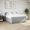 VidaXL Slat Bed Base with Mattress Light Grey 200x200cm Fabric 3287175