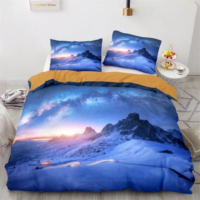 Sky Bettbezug-Set Weltraum Nachtzeit Universum Sterne Nebel Monde Dekorative Bettwäscheset King Twin Größe Polyester Bettdeckenbezug