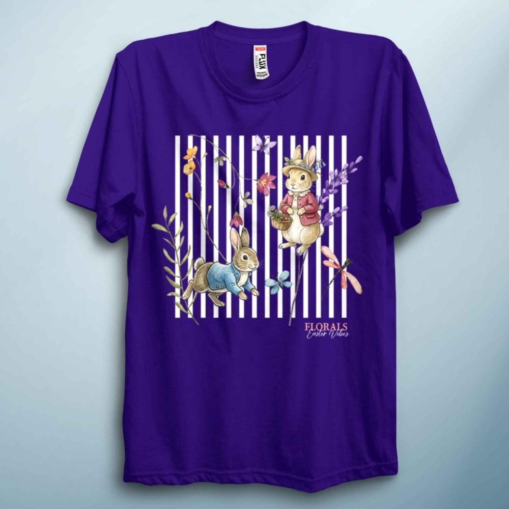 Easter Bunny Gift T Shirt Cute Floral Rabbit Spring Present Idea Unisex Tee S