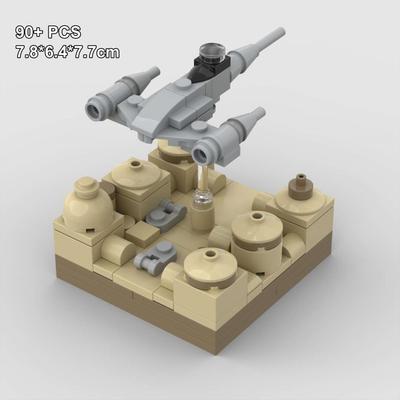 90 dílků MOC stavebnice N1 Starfighter Tatooine s podstavcem, model, narozeninový dárek hračka pro kluky a holky