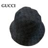 Used GG Canvas Bucket Hat XL Black All Over Pattern Made In Italy