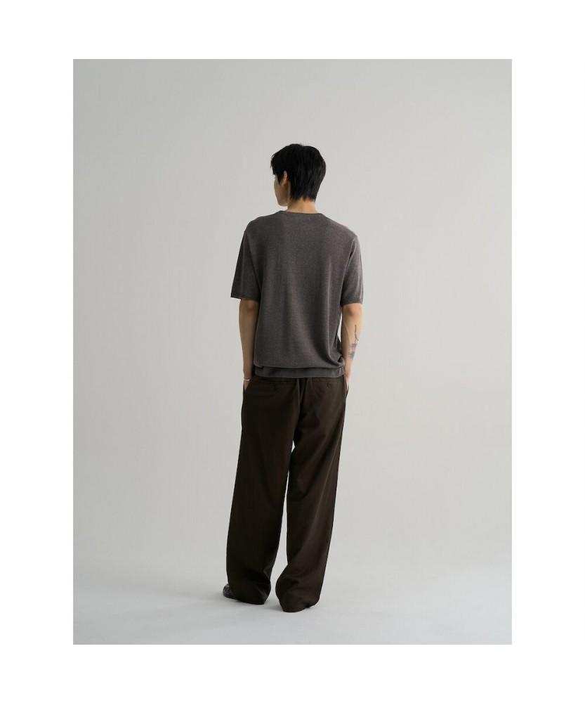 8seconds Linen Blend Short Sleeve Round Knit Gray