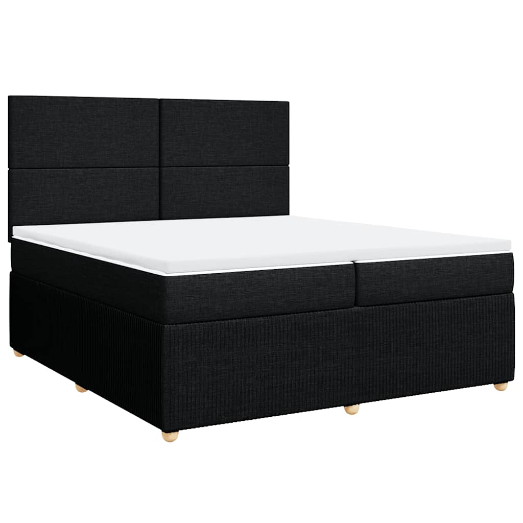 Vidaxl Continental Bed With Mattress, Black, Fabric, 200X200 Cm
