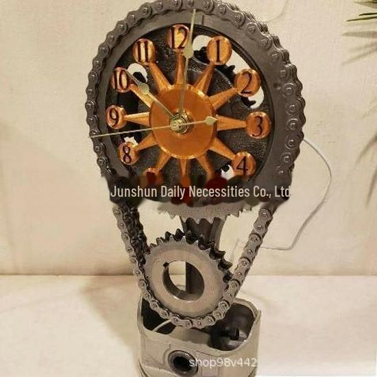 Retro Europäische und Amerikanische Tischuhr mit Kettengetriebe-Dekor