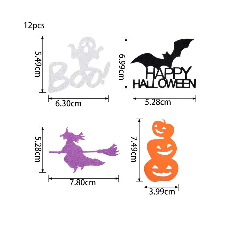 Halloween Pumpkin Party Decorations Ghost Theme Cake Toppers Paper Set Dessert Table Decoration