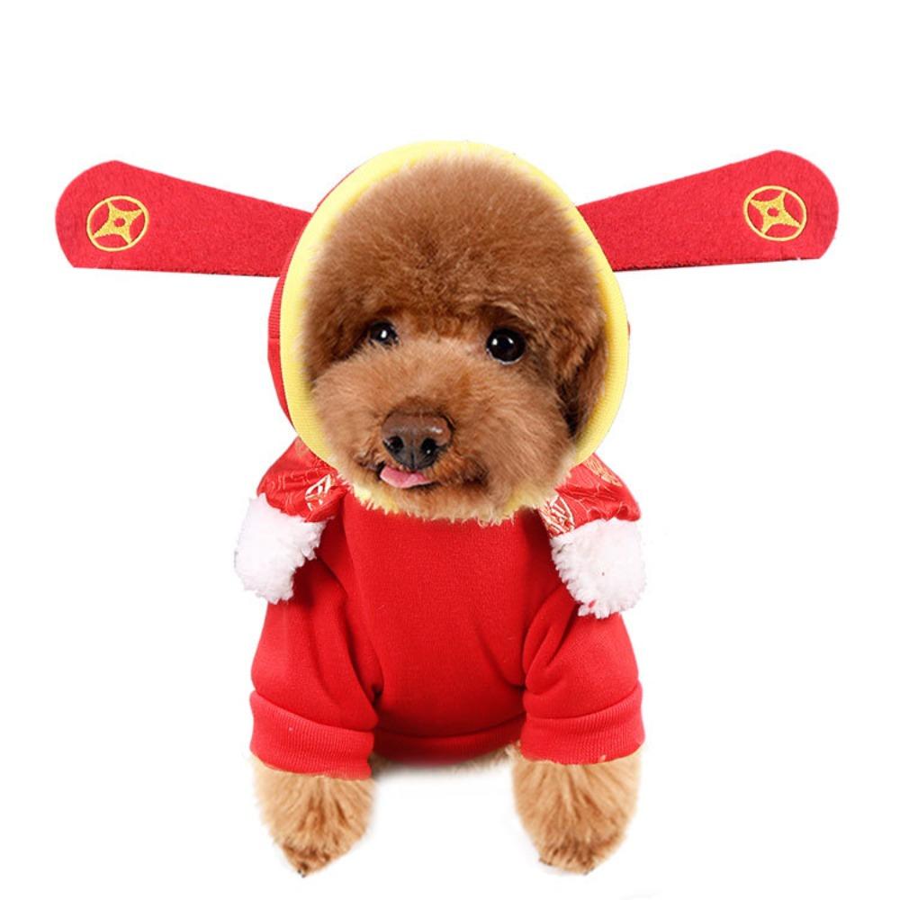 Pet New Year's Dog Cloak Autumn and Winter Warm Teddy Fighting Dog Cat Clothing Cat Supplies
