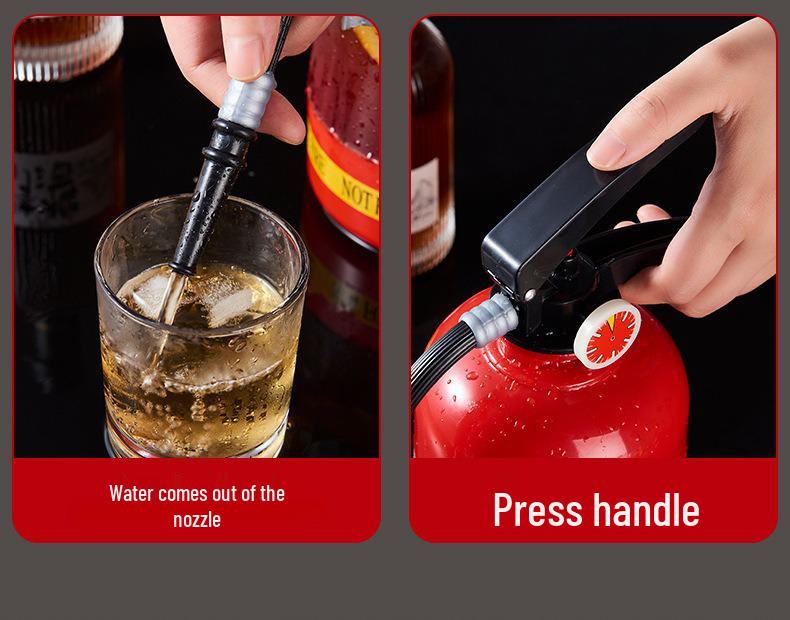 Pivní pípa internetové celebrity: Ručně lisovaný nápojový dávkovač ve stylu hasicího přístroje