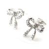 Les Trésors De Lily [J3117] - White 'Romantic Knot' Silver Earrings