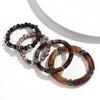 4pcs Bamboo Tube Acrylic Elastic Bracelets for Women Men Boho Resin Ceramic Circle Elbow Beaded Bangle Stack Jewelry Set Gift