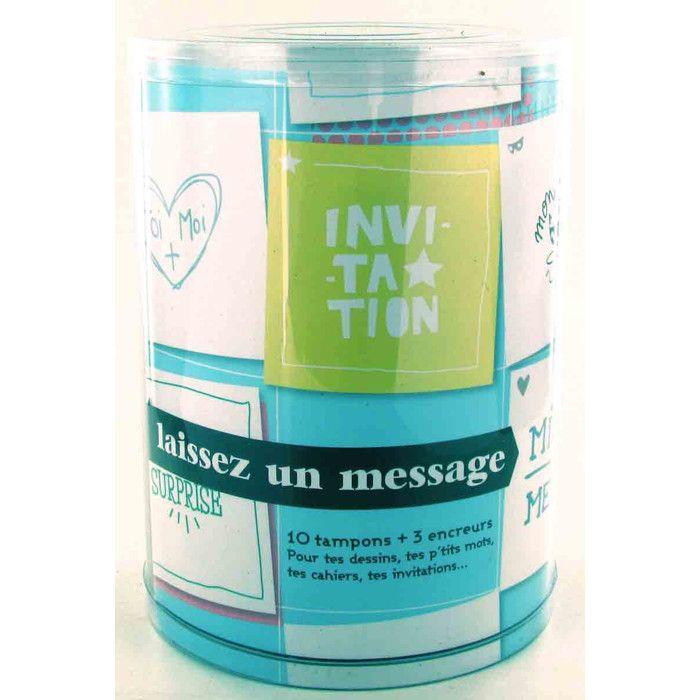 Set de tampons - MEGACREA DIY - 10 tampons et 3 encreurs - Multicolore - Pour enfants - Mixte