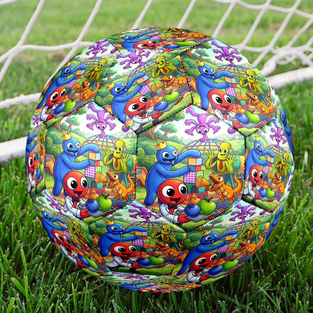 Game Rainbow Friends Print Size 5 Soccer Ball, Standard Match Football for Sports Game and Team Practice, Ideal Gift for Soccer Fans