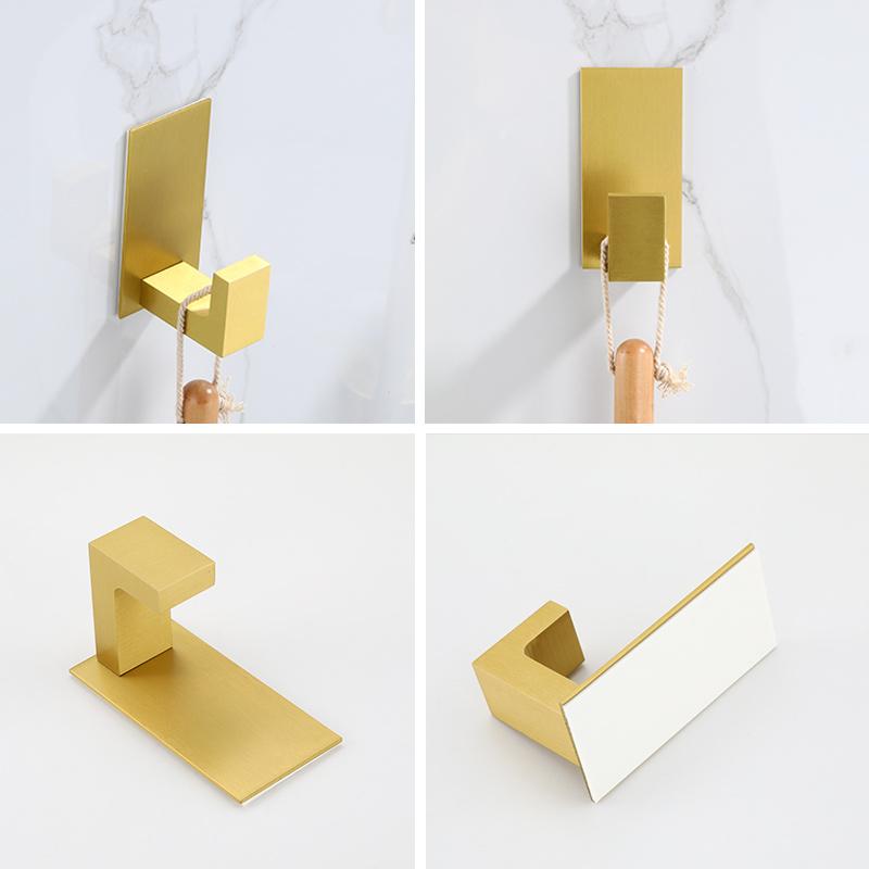 Punched Brushed Gold Towel Rail Paper,Holder and Hook Stainless Steel Bathroom Accessories Black Towel Hanger Bath Hardware Set