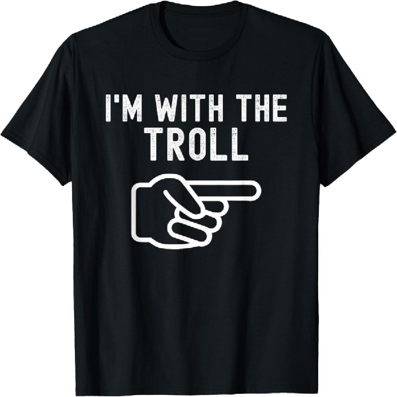 I m With the Troll Funny Couples Matching Halloween Costume T-Shirt S