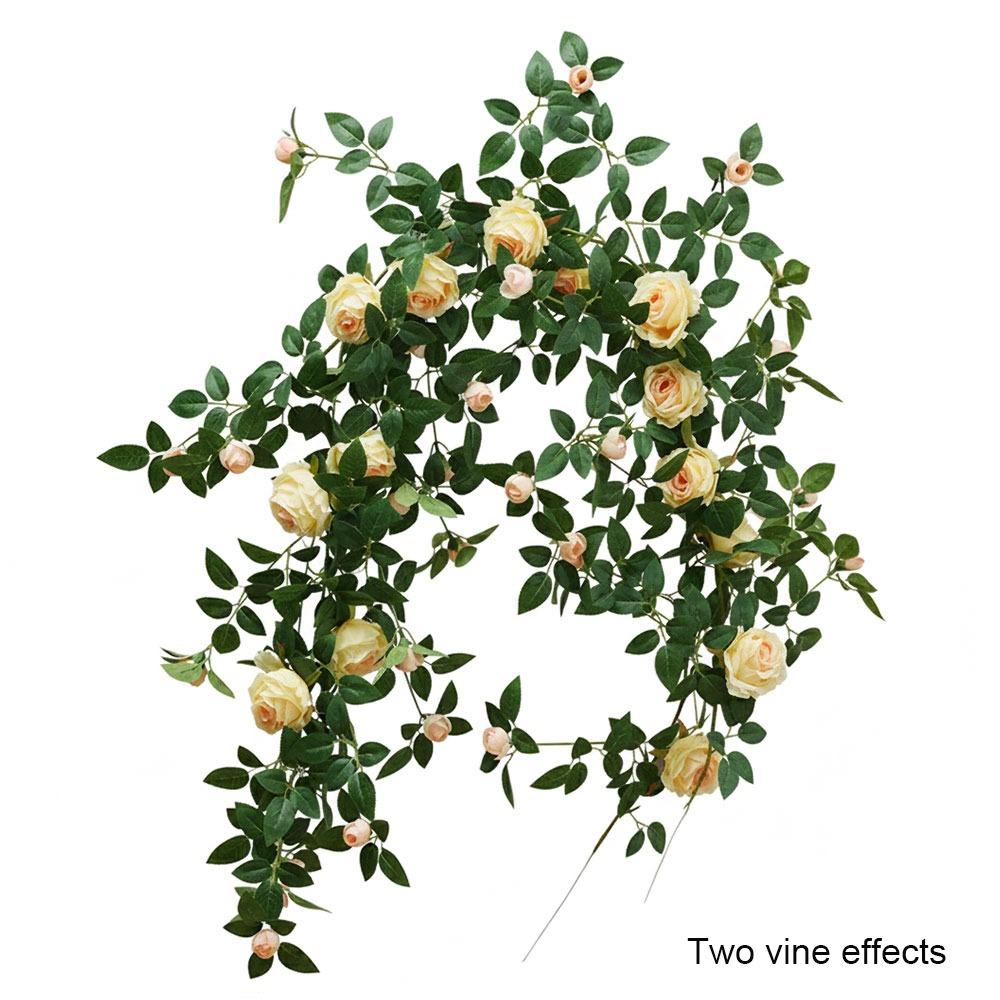 Multicolor Artificial Rose Vine Green Leaves Fake Flower Vines Rose Silulation Flower  Home Decor