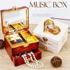 Sound Music Box With Elegant Rotating Jewelry Designs ABS Metal Wind Up Music Box for Relaxation & Decorative Use
