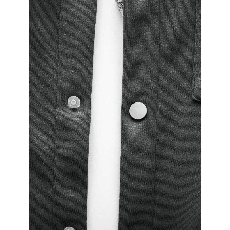 Men Casual Turn Down Collar Solid Color Slim Fit Single Breasted Jacket Outerwear