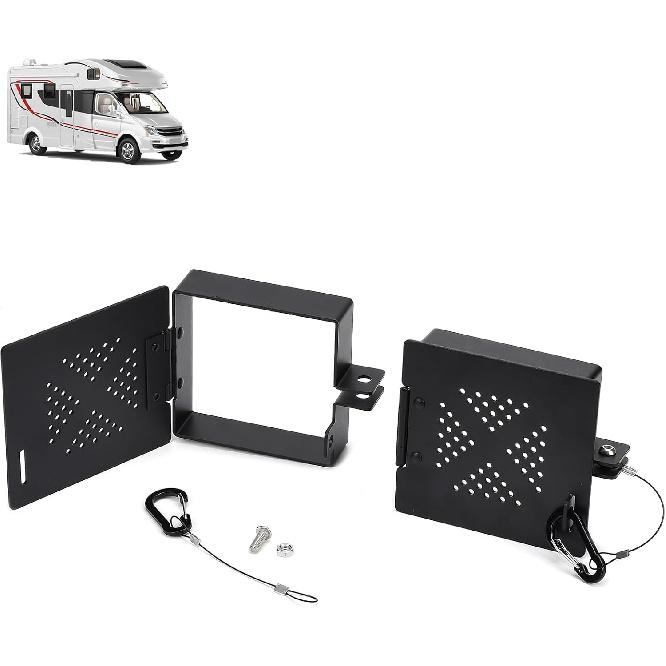 

XhuangTech Aluminum RV Bumper End Cap 2 Pack, Fits 4x4 Inch Square Bumpers with No-Insect Vent Holes, Secure Sewer Hose Storage Cover with Hinged