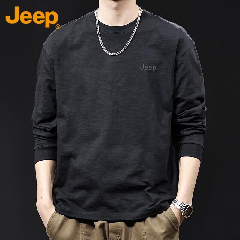 JEEP Men s Long Sleeve Slub Cotton T-Shirt 3XL