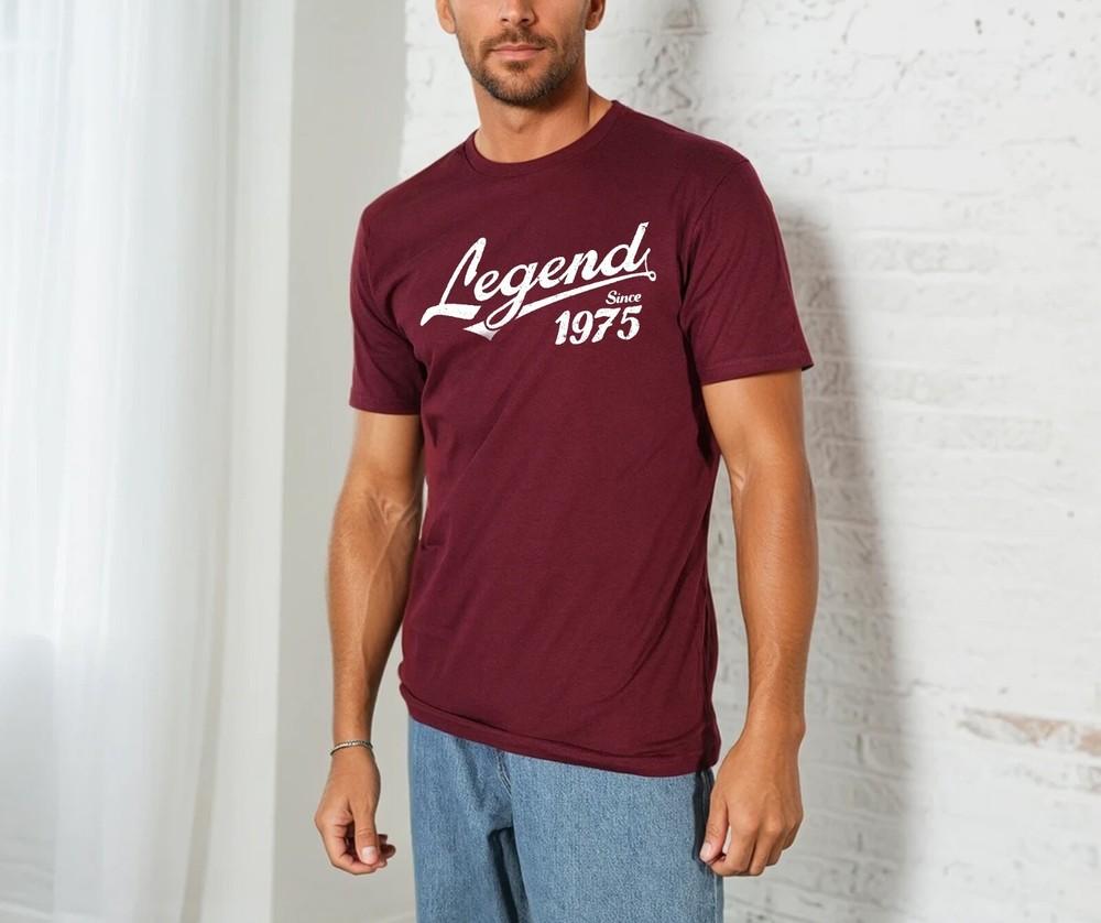 

Legend Since 1975 T-shirt Top Funny 50th Birthday Gift Retro Gift Dad S