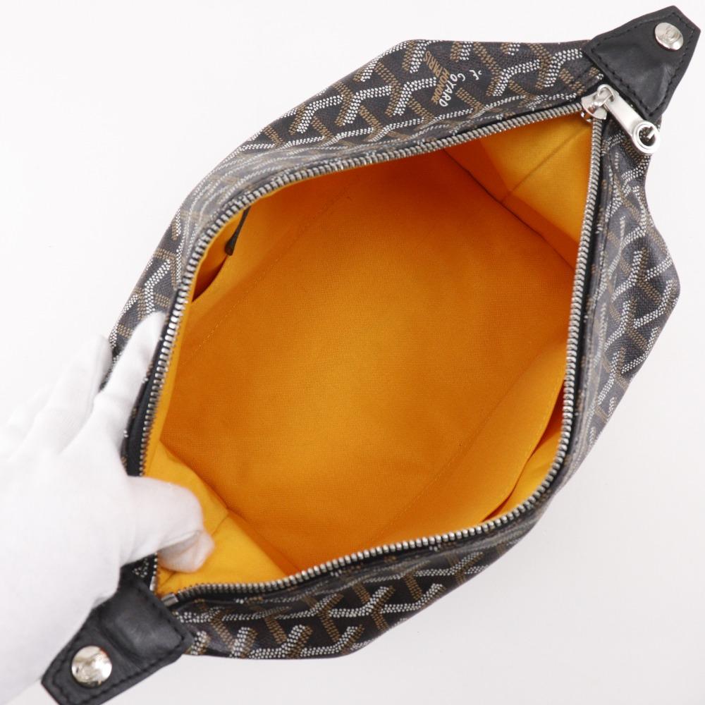 Goyard Bowling 25 Business Bag Pouch Black PVC Unisex Used