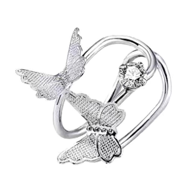 1Pc Korea  Punk Butterfly Cartilage Clip Trendy Design Metal Ear Cuff