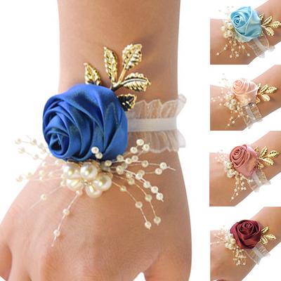 1PC Party Pearl Bridesmaids Bride Wrist Flower Hand Flowers Romantic Wedding Elegant Gift Jewelry