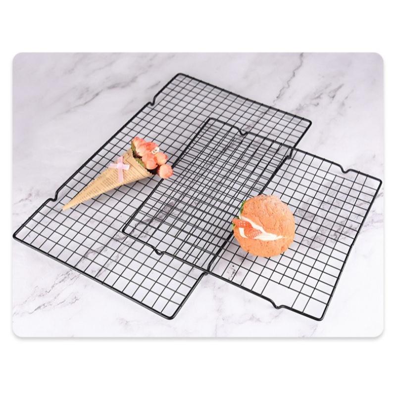 1PC Baking Rectangle Mesh Folding Bread Rack Chiffon Cake Mold Carbon Steel Cooling Rack with Feet Food Production