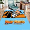 The Adventures of Tintins Design Area Rug Personalized Name- Non-Slip, Soft & Cozy Floor Mat for Living Room, Office - Indoor/Outdoor Carpet