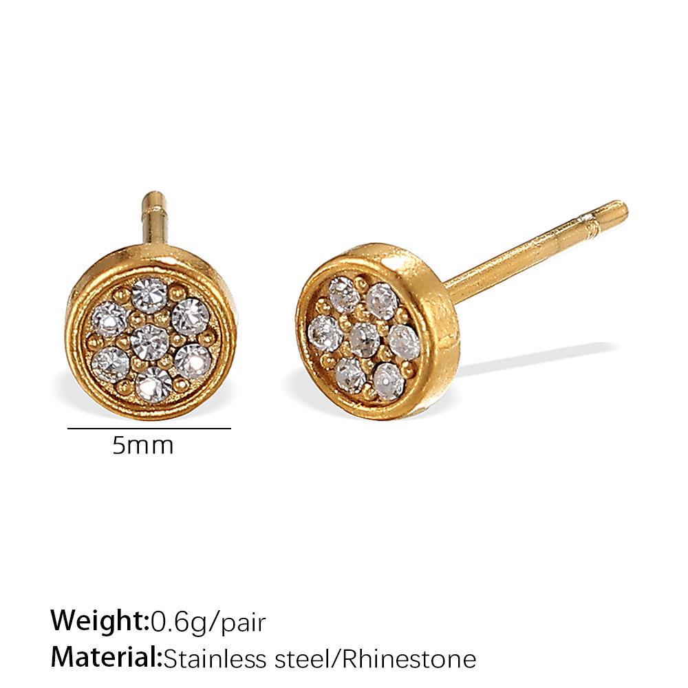 Stainless Steel Sequin Moon Crown Earrings for Women - Luxurious & Stylish Ear Studs