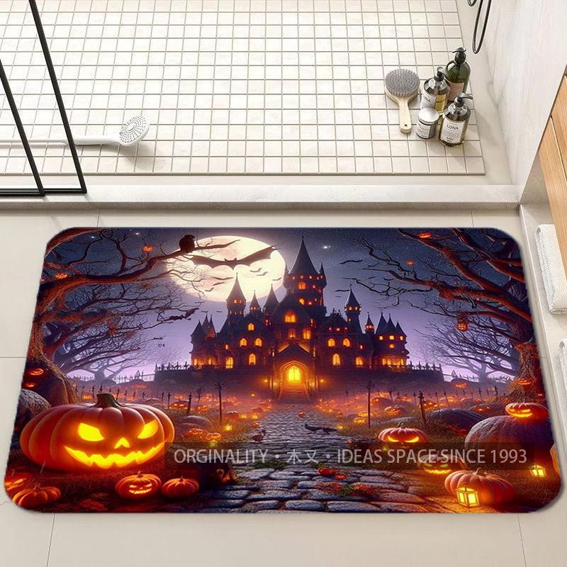 Ghost & Pumpkin Pattern Living Room Decoration Home Sofa Non-Slip Carpet Study Bedroom Tatami Children'S Soft Floor Mat
