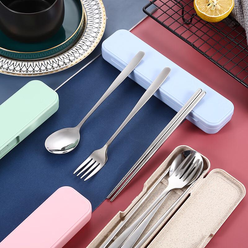 Abay 304 Stainless Steel Portable Cutlery Set (Spoon, Fork, Chopsticks)