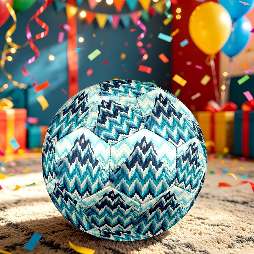 1pc Waves Themed Soccer Ball, Size 5, Lightweight PVC Material, Outdoor Training Soccer Ball Gift. q62252