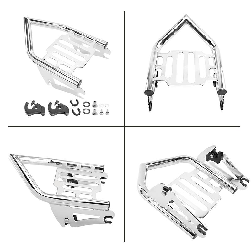 Chrome Motorcycle Detachable Stealth Luggage Rack For Harley Touring Street Glide Road King Road Glide Electra Glide 2009-2025
