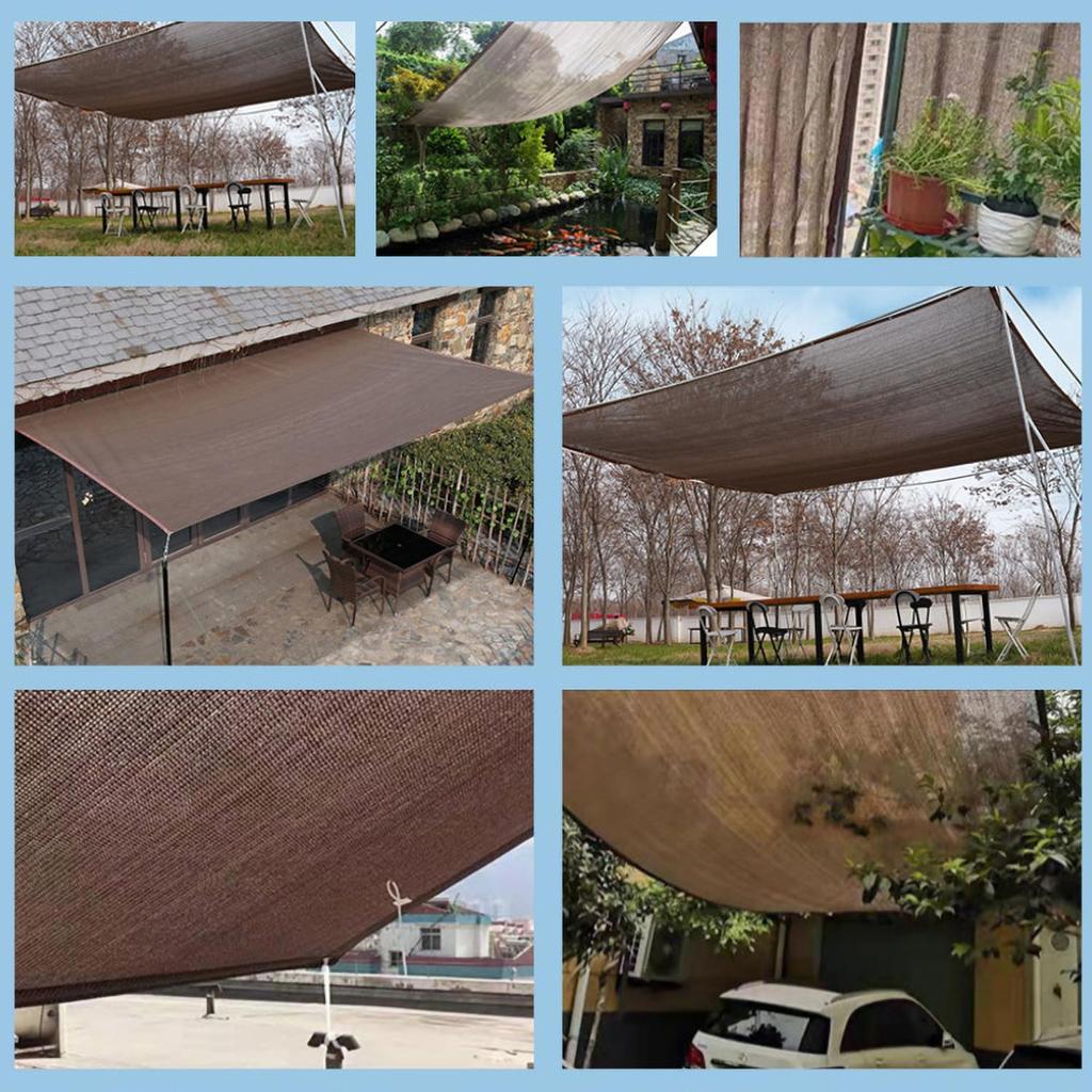 Chen Yang Xiaoten Shade Sunshade for Outdoor Agriculture and Made of Provides UV Perfect for and Sizes Include and 3M5M Netting, Coffee-Colored,