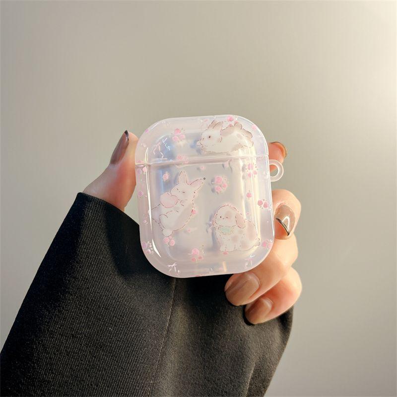 

INS Young Adult Heart Cartoon Rabbit Cat for Apple AirPods Pro2 Protective Case 4 Generation Bluetooth Wireless 3 Generation Earphone Case airpods4 Pink Flower Rabbit [Single Shell]]