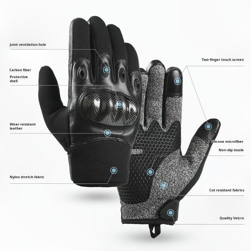 Special Forces Tactical Cut-Resistant Gloves Level 5 Carbon Fiber Material Hard Shell Protection Motorcycle Riding Anti-Slip