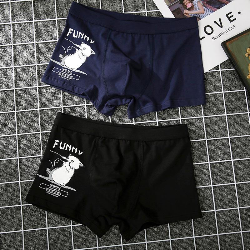 Men's Comfortable Cotton Crocodile Cartoon Print Boxer Briefs