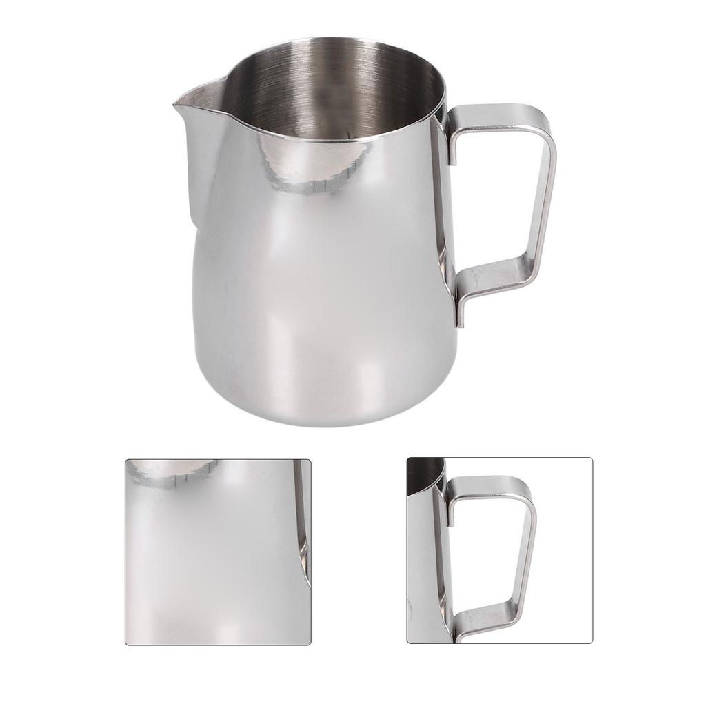 Milk Frother Cup 380ml 304 Stainless Steel High Durability Multifunctional Milk Frother Pitcher