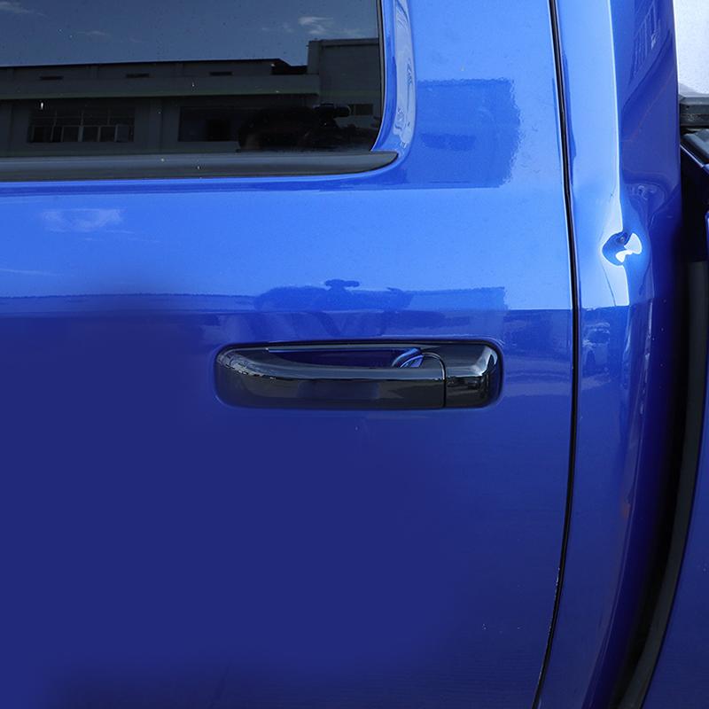 Car Exterior Front Rear Left Right Door Handle Cover Trim Set Fit for Dodge Ram 1500 2500 3500 Jeep Grand Cherokee Glossy Black