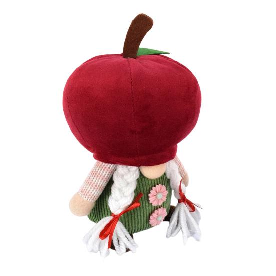 Red Fruit Gnome Plush Ornaments Christmas Soft Swedish Tomte Doll Holiday Faceless Elf Figure for Farmhouse Kitchen Tiered Tray Decor