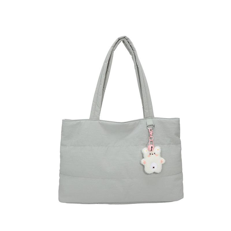 2025 Autumn and Winter New Fashionable Large-capacity Simple Handbag Versatile Lightweight Trendy Underarm Cotton Clothes Shoulder Bag