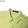 ZANZEA Robe chemise décontractée à manches courtes et col rabattu pour femme